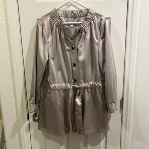 Liz Claiborne Silver Trench Coat
